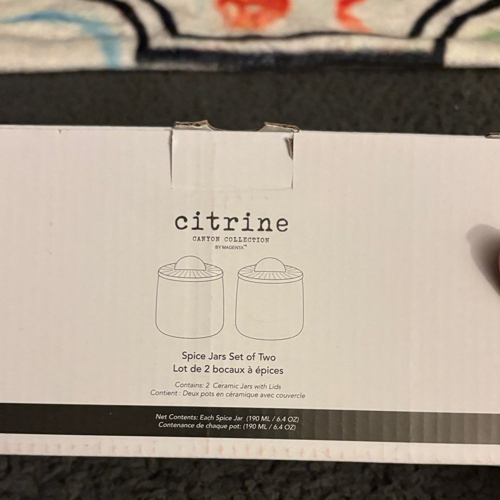 Citrine Spice Jars Set of Two